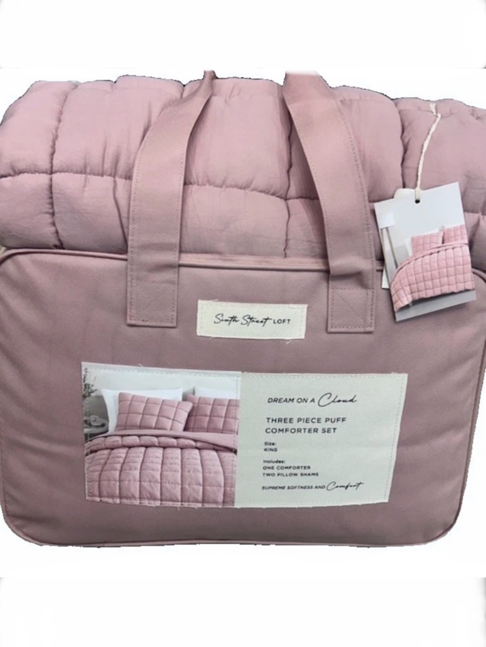 Sixth Street Loft Rose Pink 3 Piece King Comforter Set 104”x90”